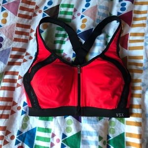 Victorias Secret VSX Red Zip Up Sports Bra